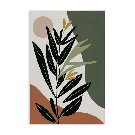 Stupell Industries Earthy Tropical Foliage Plants & Flowers Painting Wrapped Canvas Art Print Wall Art, 16 x 24