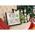 thumbnail image 4 of Christmas Pillow Covers 18x18 Set of 4 Black White Buffalo Plaid Farmhouse Christmas Decorations Green Mistletoe Holly Jolly Winter Holiday Decor Throw Cushion Case for Home Couch TH051-18, 4 of 6
