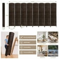 thumbnail image 7 of YRLLENSDAN 8 Panel Room Dividers Folding Portable, 6 ft Outdoor Indoor Privacy Screen, Temporary Walls for Home Office Restaurant, Brown, 7 of 7