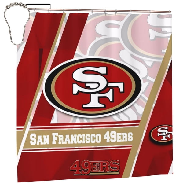 Cortinas opacas impermeables personalizadas del equipo de fútbol SF 49erss, cortinas impermeables, cortina de ducha para baño, cortina de ducha para el hogar antialtas temperaturas, 72 x 72 pulgadas
