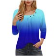 thumbnail image 1 of Blusas para las Mujeres Casual, 3/4 Manga Floral Estampado Camiseta de Moda Top Hecho de Poliéster Transpirable Suave para el Uso Diario de Primavera Otoño, Tops de Blusa para las Mujeres, 1 of 5