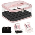 thumbnail image 1 of Beloving Organizador de esmalte de uñas transparente con capacidad para 30 botellas, estuche de esmalte de uñas de PVC, suministros de uñas transparentes con secciones de almacenamiento de herramienta, 1 of 5