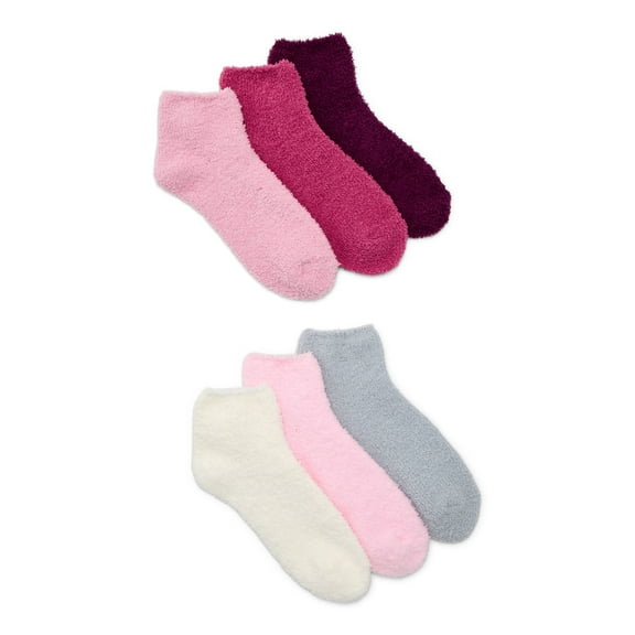 Joyspun Women's Cozy Ankle Socks, 6-Pack, Fits Shoe Sizes 4-10