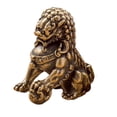 thumbnail image 3 of Mini escultura de león chino de latón, recuerdo de Feng Shui, adorno encantador para té de Kung Fu Bien, 3 of 9