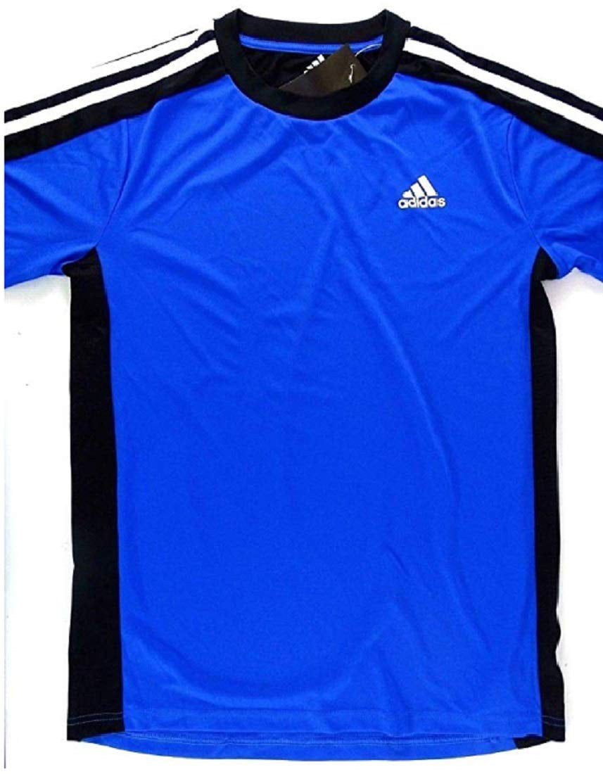 adidas Boys Climacool Short Sleeve Crew Neck Tee Shirt (Blue - S ...