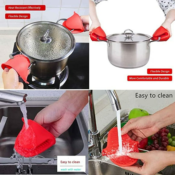 Amzcrzy Accessoires de Cuisine Gants d'Isolation en Silicone pour Four à Micro-Ondes Gants Isolés pour Four Gants en Silicone Pince Gants de Cuisine Essentiels de Cuisine pour Nouvelle Maison