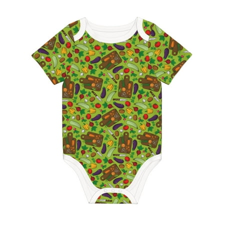 

Matuu Carrot Eggplant for Baby Short-Sleeve Bodysuit Soft Cotton Comfortable and Breathable Perfect for Newborns and Infants