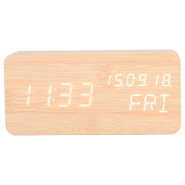 Reloj despertador digital Jadeshay Reloj despertador LED Madera ABS 150 x 40 x 70 mm