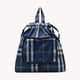 thumbnail image 5 of Mochila de viaje de nailon plegable con cordón para baloncesto y yoga para mujer (cuadros azules), 5 of 5