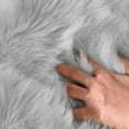 thumbnail image 4 of FUDAKUNA Gray Fluffy Area Rug Oval 24" x 36" Soft Plush Absorbent Faux Sheepskin Non Slip Backing Floor Mats Chair Sofa Cushion, 4 of 8