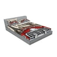thumbnail image 2 of Ambesonne Retro Fitted Sheet & Pillow Sham Set, Parisian City Scenery Car Art, Full, Cream Grey Red, 2 of 2