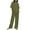 Green-women's linen outfit sets, variant on Dazajoo Two Piece Linen Sets for Women Summer Crewneck Short Sleeve Tops and High Waist Wide Leg Pants with Pockets Solid Color Loungewear Suits,Beige,M