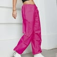 thumbnail image 7 of Lolmot Clearance! Parachute Pants for Women Pink Cargo Pants Casual Loose Drawstring Elastic Waist Multiple Pockets Baggy Y2K Pants, 7 of 7