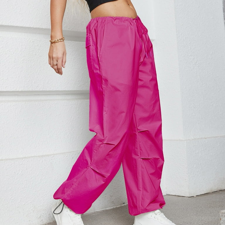 RYRJJ Women Baggy Low Waist Drawstring Cargo Pants Oversize Casual