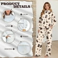 thumbnail image 7 of SCRAWLGOD Valentine's Day Decor Dachshund Paws Heart Print Beige Women's 2 Piece Outfits Casual Long Sleeve Turtleneck Sweatshirts Wide Leg Pants with Pockets Fashion Comfy Tracksuit Sets, XS, 7 of 7