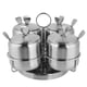 thumbnail image 2 of Tarros de Especias Giratorios de Acero inoxidable, Bote para sal y Especias, Cuatro Botellas de Condimentos, Tapa Para Cuchara, Organización de Cocina, Bote para Condimentos,, 2 of 7