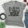 thumbnail image 2 of Domo Arigato Cat T-shirt, Unisex Women's Men's Shirt, Cat Robot Kitten Kitty Roboto Cute Japanese, Dark Heather Gray, X-Small, 2 of 6