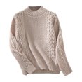 thumbnail image 3 of VONCOS Cable Sweaters for Women Warm Fall Winter Sweaters Crewneck Pullover Long Sleeve Tops, 3 of 8