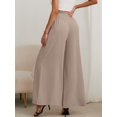 thumbnail image 2 of MODERN GOOSE Women's Wide Leg Palazzo Pants, Drawstring Waist, Pockets, Wheat, XL, 2 of 14