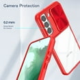 thumbnail image 6 of JTCASES for Samsung Glalaxy S20 FE Case with Slide Camera Cover Anti-yellow Crystal-clear Transparent Backplane Rugged PC Anti-slip Shockproof Hard Back Protective Shell, Red, 6 of 6