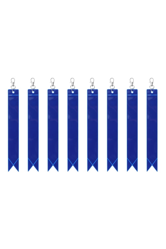 Safety Reflector 8", Reflector Tag Pendant Reflective Safety Keychain Gear with Clip, Deep Blue 8 Pcs