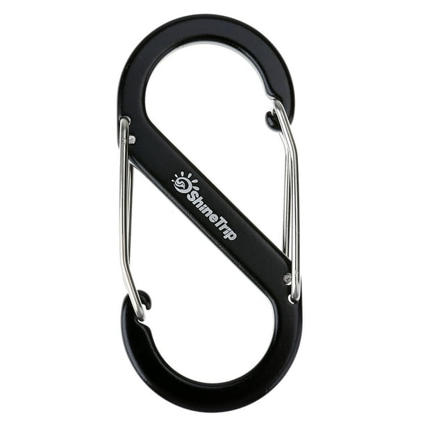 Hebilla de escalada Ndcxsfigh aleación de aluminio en forma de S negro