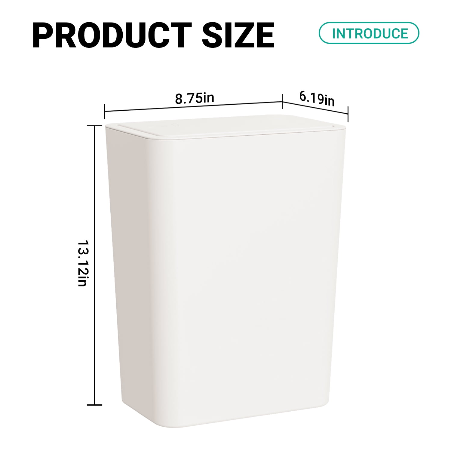 TINANA Small Trash Can with Lid, 3 Pack 10L Plastic Trash Bin, 2.6 Gallon Slim Garbage Bin Wastebasket with Pop-Up Lid for Bathroom, Bedroom, Office, Kitchen, Craft Room-White