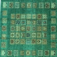 thumbnail image 1 of Ahgly Company Indoor Square Abstract Turquoise Blue Modern Area Rugs, 5' Square, 1 of 4