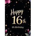 thumbnail image 4 of LUUFILx Sweet 16 Birthday Banner Decorative Backdrop for Photography Party Supplies Happy Celebration Decors Floral Theme Background Festivity Event, 4 of 7