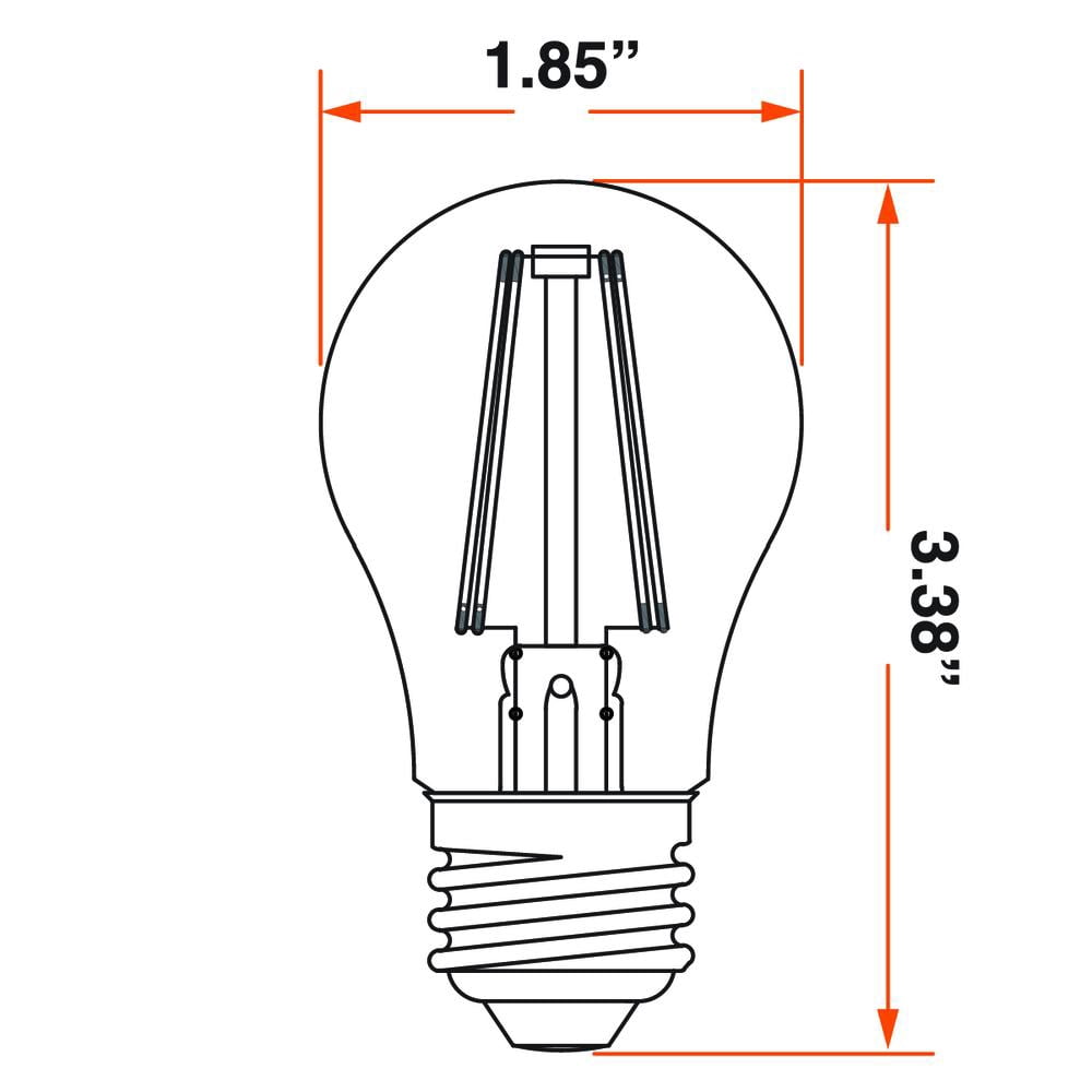 Better Homes and Gardens 5W (40W Equivalent) A15 Amber LED Vintage Filament Light Bulbs (8 Pack)