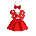 thumbnail image 3 of JAJAHO Toddler Baby Girl Clothes Infant Girls Bodysuits Sleeveless Floral Bowknot Romper Dress With Headband 2PCS Set Cute Stylish One-Pieces, 3 of 6