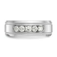 thumbnail image 3 of 14K White Gold Ring Band Men's Milgrain Diamond Lab Grown Round, 3 of 7