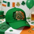 thumbnail image 5 of Gorra de béisbol para el Día de San Patricio | Gorra irlandesa para hombre y mujer | Diseño deportivo ajustable de perfil bajo | Bordado de trébol | Unisex (sirve para la mayoría de los adultos), 5 of 5