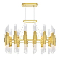 CWI Lighting Croissant 28 Light Contemporary Metal Chandelier in Satin Gold