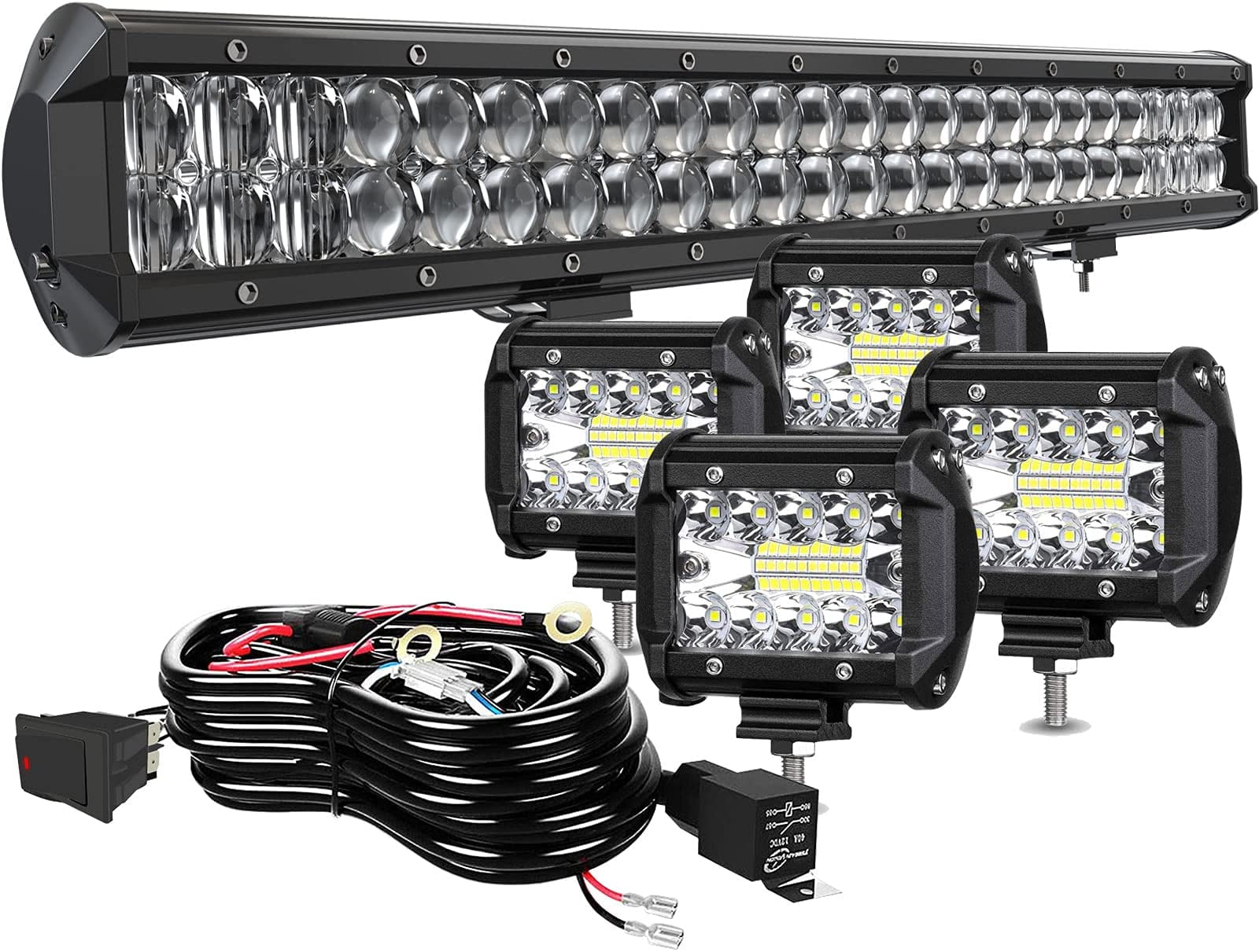 20Inch 126W 5D Lens CREE LED Combo Offroad Driving Light Bar Truck Lamp Wiring 20Inch 126W 5D Lens CREE LED Combo Offroad Driving Light Bar Truck Lamp Wiring