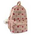 thumbnail image 4 of Strawberry Heart Printed Backpack, Cute Aesthetic Casual Daypack, Large Capacity Lightweight Bookbag, Multi Pocket Fashion Shoulder Bag, Portable Travel Commute Bag for Daily Shopping Use, Pink, 4 of 4