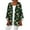 Dark Green, variant on Women's Casual and Fashionable Christmas Printed Lightweight Mid-Length Jacket Cardigan, for Spring and Fall Wear,Red,L