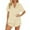 A-Beige485, variant on XIAONU Womens Two Piece Pajama Set Short Sleeve Button Up Top And Elastic Waist Shorts Nighttime Comfort Soft Sleepwear