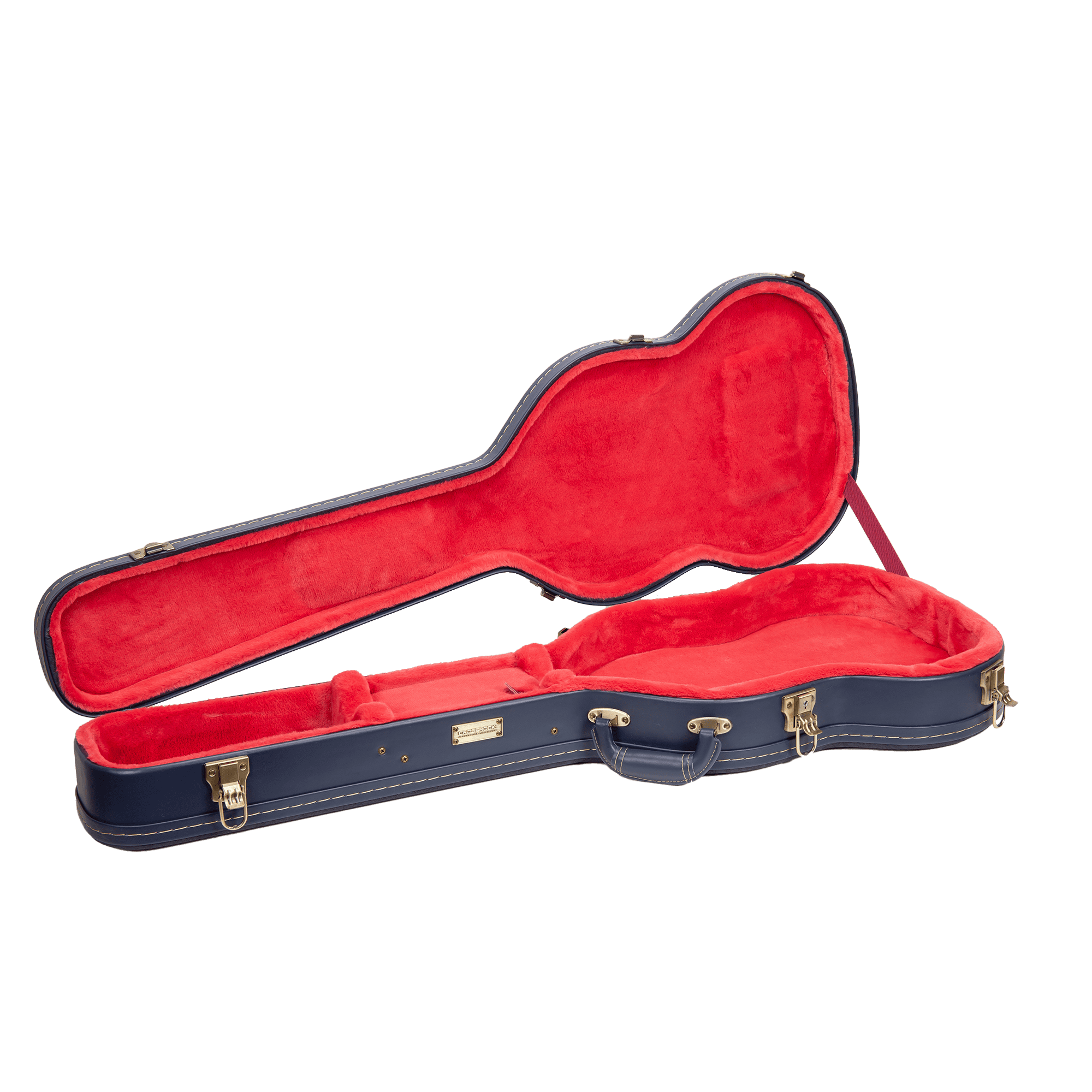 Crossrock Relief Series - Premium Wooden Case for SG Electric Guitars, featuring a Highly Textured Surface and Mink Imitation Fleece Interior - Ocean Blue
