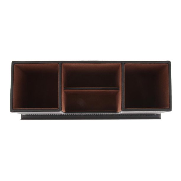 Organizador de Lápiz de Lápiz de Caja de Soporte de Almacenamiento de Escritorio de Oficina de material cuero - café Yotijar Estuche de almacenamiento de escritorio de la oficina