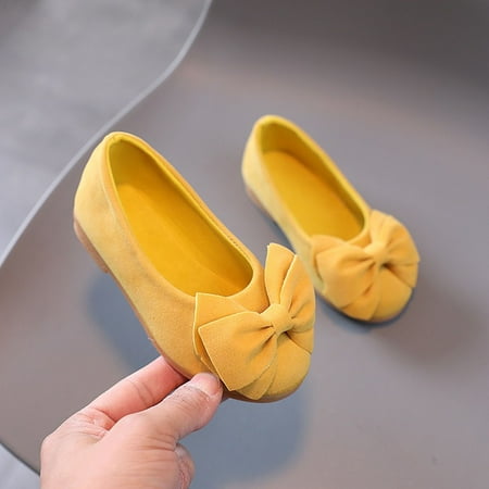 

GUOBIOZIY Girls Dress Shoes Princess Wedding Girls Flats Toddler Girl Shoes for Little Big Kids (Yellow 28)