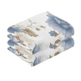thumbnail image 2 of Wobogo Blue Peonies Dead Leaves 100% Cotton Towel 2 Pieces Set Super Soft and Highly Absorbent Suitable for Bathroom Gym Travel Camping Pool, 2 of 8