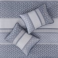 thumbnail image 4 of Witaxima Navy King Size 4-Piece Jacquard Quilt Set with Throw Pillow, Reversible Geometric Design, 4 of 11