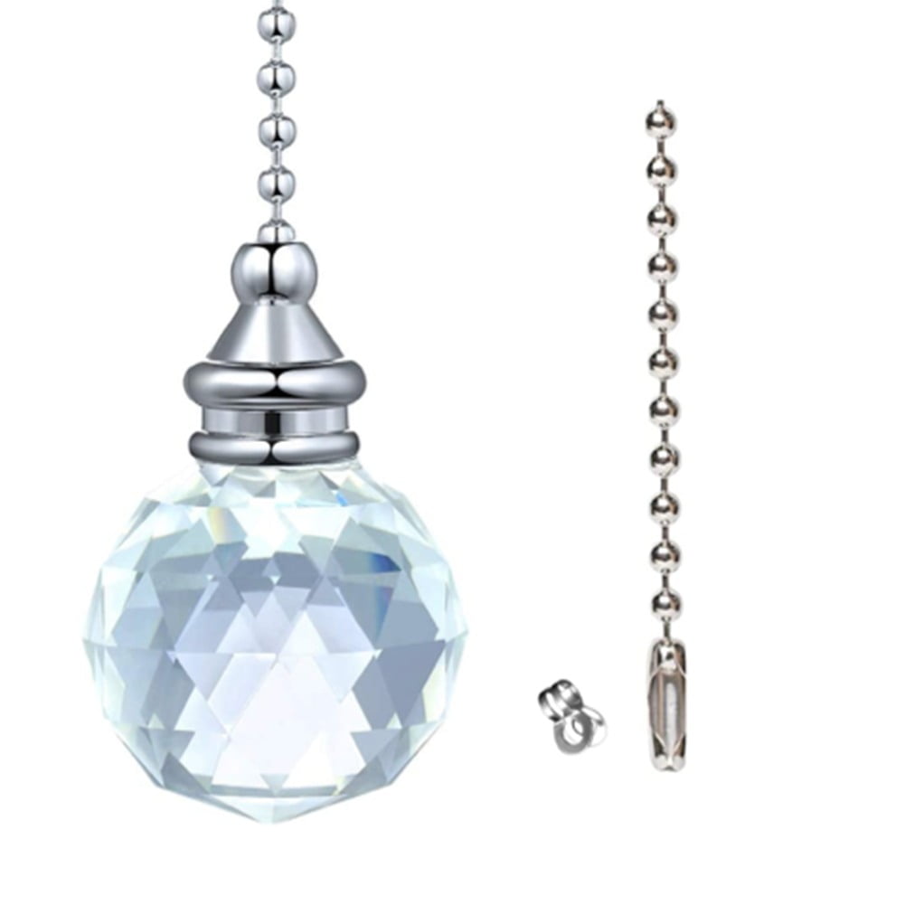 Mduoduo Traditional Crystal Style Decorative Bathroom Light Pull 35cm Extra Chain Clear