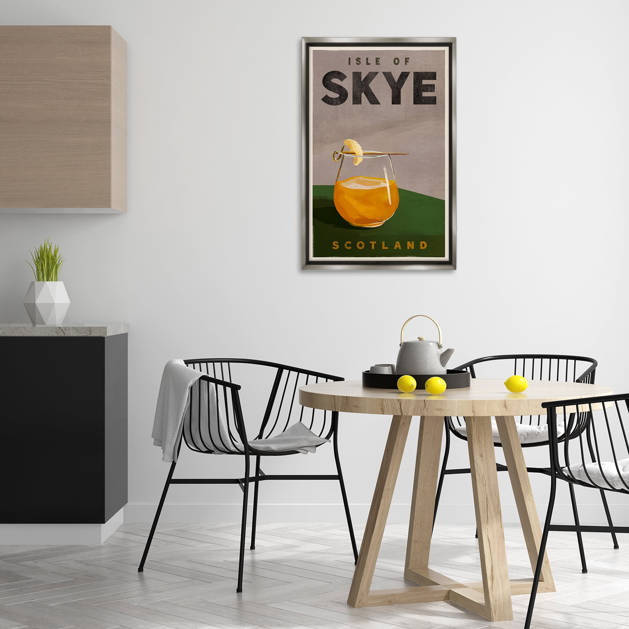 Stupell Industries Isle of Skye Cocktail Food & Beverage Painting Gray Floater Framed Canvas Art Print Wall Art, 21 x 31