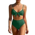 thumbnail image 2 of gbyLJF Women 2 Piece Bikini Set Mesh Swimsuit Solid Color Bathing Suit Suits Swimwear, 2 of 5