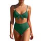 thumbnail image 2 of Trajes de baño para mujer, conjunto de traje de baño con cordones, estilo dividido, color sólido, informal, a la moda, para mujer, trajes de baño para mujer, traje de baño para mujer, trajes de baño d, 2 of 5