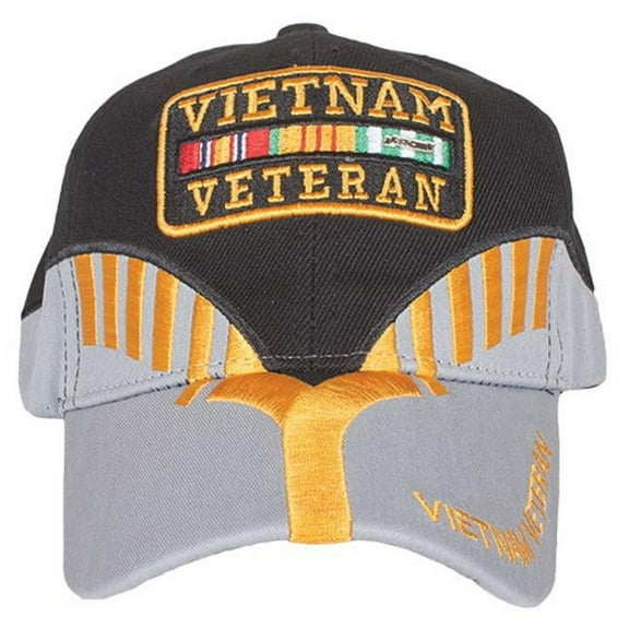 Embroidered Ball Cap Black/Grey Heritage - Vietnam Veteran