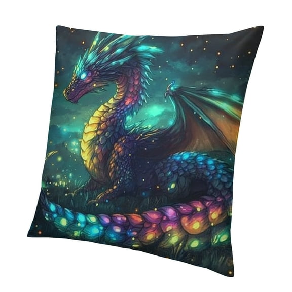 Patifu Dragon Throw Pillow Covers Dragon Theme Cushion Covers,Ancient Wildlife Cushion Cases Wild Animal Decorative Square Pillowcases 12x12in