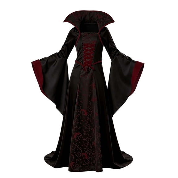 Girl Vampire Costume Halloween Kids Scary Vampire Queen Costume for Halloween Dress Up Vampire Outfit - Spooky Girls Dress Up Party Cosplay Vampire-Themed Party